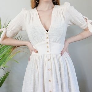 Free People Cream Love of my Life Midi Dress